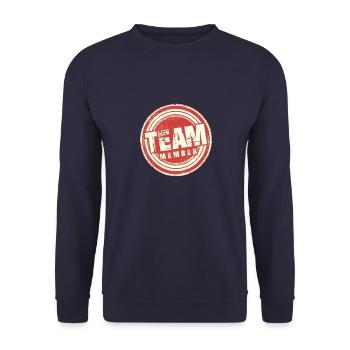 Team Member - Unisex Sweatshirt - navy - Front - Alina (178cm) & Michal (187cm)
