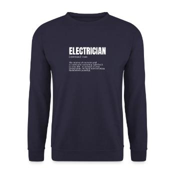 électricien, Homme, Drôle, Travail, Travail, Humour, Hommes, Travail - Sweat-shirt Unisexe - marine - Devant - Alina (178cm) & Michal (187cm)