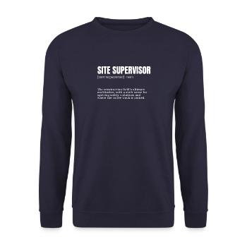 occupations, design for men, site supervisor, funn - Unisex Sweatshirt - navy - Front - Alina (178cm) & Michal (187cm)