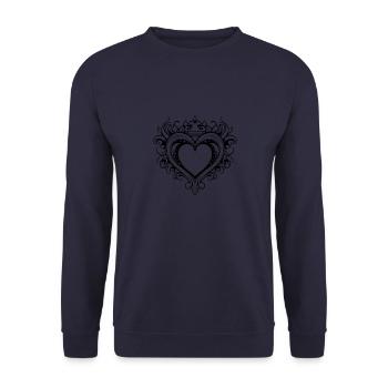Heart Crown Love - Unisex Sweatshirt - navy - Front - Alina (178cm) & Michal (187cm)