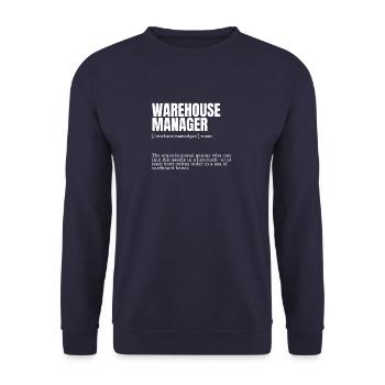 Warehouse Manager Organizational Genius Humor - Unisex Pullover - Navy - Vorne - Alina (178cm) & Michal (187cm)