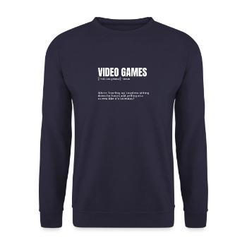 Définition amusante pour les jeux vidéo loisirs d’intérieur - Sweat-shirt Unisexe - marine - Devant - Alina (178cm) & Michal (187cm)