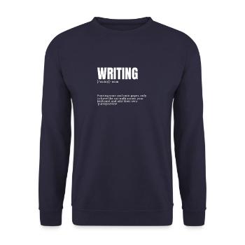 Funny Dictionary Definition Writing Indoor Hobbies - Unisex Pullover - Navy - Vorne - Alina (178cm) & Michal (187cm)