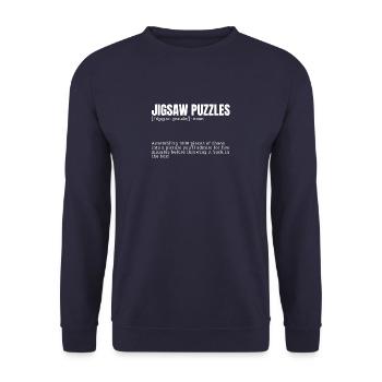 Définition amusante pour puzzles Loisirs d’intérieur - Sweat-shirt Unisexe - marine - Devant - Alina (178cm) & Michal (187cm)