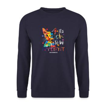 Es ist in ok, anders zu sein – Autismus - Unisex Pullover - Navy - Vorne - Alina (178cm) & Michal (187cm)