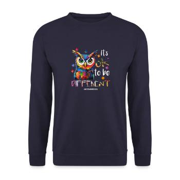 It's ok to be different – autism - Unisex Sweatshirt - navy - Front - Alina (178cm) & Michal (187cm)