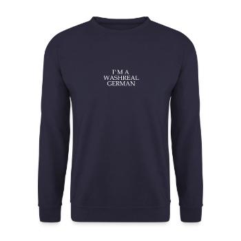 Witzige Denglisch Sprüche Waschechter Deutscher - Unisex Pullover - Navy - Vorne - Alina (178cm) & Michal (187cm)