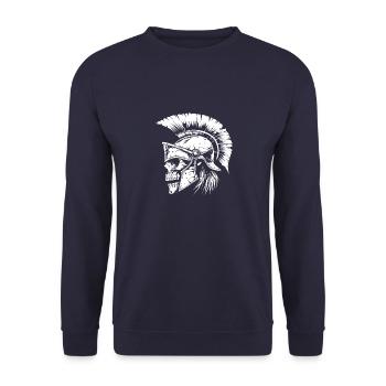 Gladiateur Spartiate Crâne Sparte - Sweat-shirt Unisexe - marine - Devant - Alina (178cm) & Michal (187cm)