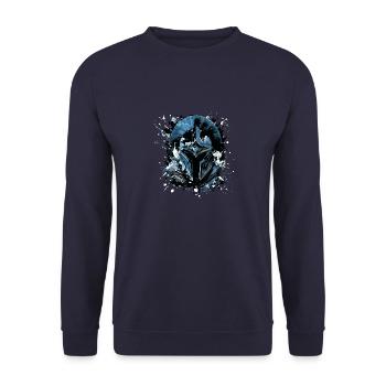 Spartan Helmet Symbol Gladiator - Unisex Sweatshirt - navy - Front - Alina (178cm) & Michal (187cm)