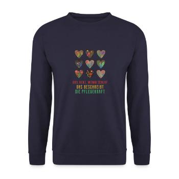 Beaucoup de cœur, peu de sommeil - Sweat-shirt Unisexe - marine - Devant - Alina (178cm) & Michal (187cm)