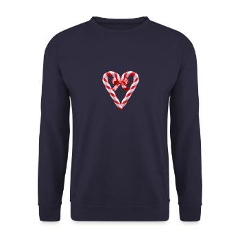 Lustige Zuckerstangen-Mais- und Sirup - Unisex Pullover - Navy - Vorne - Alina (178cm) & Michal (187cm)
