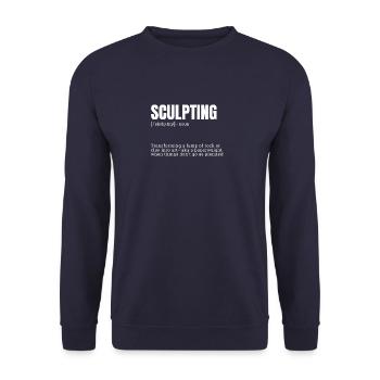 Sculpting Funny Definition Poster for Indoor Hobbi - Unisex Pullover - Navy - Vorne - Alina (178cm) & Michal (187cm)