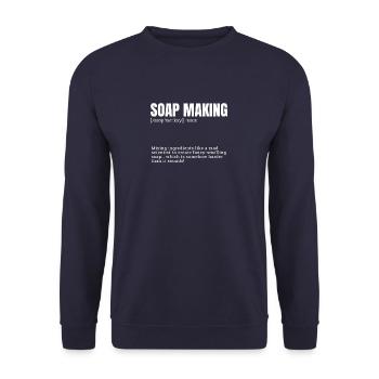 Funny Definition Soap Making for Indoor Hobbies Di - Unisex Pullover - Navy - Vorne - Alina (178cm) & Michal (187cm)