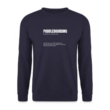 Funny Paddleboarding Dictionary Definition - Unisex Sweatshirt - navy - Front - Alina (178cm) & Michal (187cm)