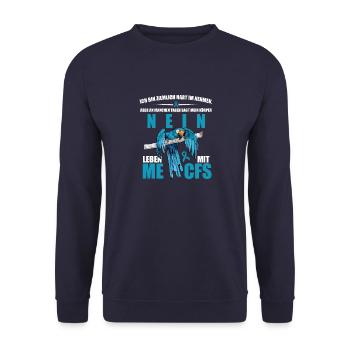 Ich bin belastbar, aber an manchen Tagen sagt - Unisex Pullover - Navy - Vorne - Alina (178cm) & Michal (187cm)