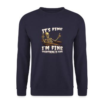 C’est bien Je vais bien Tout va bien - Drôle - Sweat-shirt Unisexe - marine - Devant - Alina (178cm) & Michal (187cm)