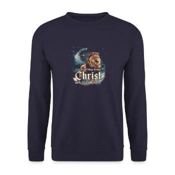 Philippians 4:13 I Can Do All Things - Strength - Unisex Sweatshirt - navy - Front - Alina (178cm) & Michal (187cm)