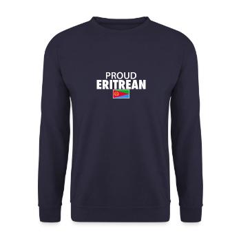 Proud Eritrean Eritrea Eritreische Flagge Eritreer - Unisex Pullover - Navy - Vorne - Alina (178cm) & Michal (187cm)