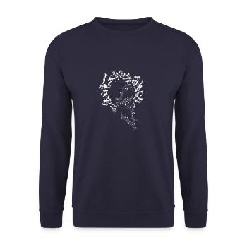 Musiknoten Musik Musiker Notenschlüssel Noten - Unisex Pullover - Navy - Vorne - Alina (178cm) & Michal (187cm)