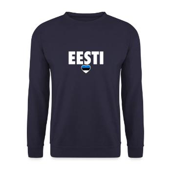 Eesti Estland Estnische Flagge Este - Unisex Pullover - Navy - Vorne - Alina (178cm) & Michal (187cm)