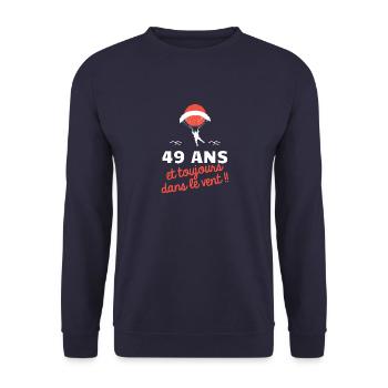 idée cadeau anniversaire amateurs de parapente - Sweat-shirt Unisexe - marine - Devant - Alina (178cm) & Michal (187cm)