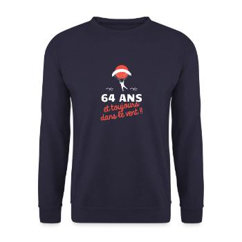 idée cadeau anniversaire amateurs de parapente - Sweat-shirt Unisexe - marine - Devant - Alina (178cm) & Michal (187cm)