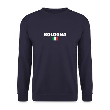 Bologne Italie Drapeau italien Italien - Sweat-shirt Unisexe - marine - Devant - Alina (178cm) & Michal (187cm)