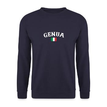 Gênes Italie Drapeau italien Italien - Sweat-shirt Unisexe - marine - Devant - Alina (178cm) & Michal (187cm)