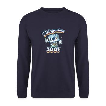 Vintage 2007 Cassette Cassette Souvenirs 18ème Anniversaire - Sweat-shirt Unisexe - marine - Devant - Alina (178cm) & Michal (187cm)