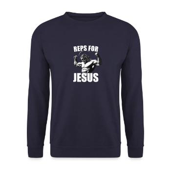 Reps For Jesus Gym - Unisex Sweatshirt - navy - Front - Alina (178cm) & Michal (187cm)