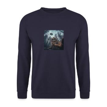 Selfie Bigfoot Rock avec OVNI, Bizarre - Sweat-shirt Unisexe - marine - Devant - Alina (178cm) & Michal (187cm)