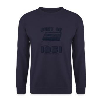 Retro Best of 1951 Mixtape Vintage 74th Birthday - Unisex Sweatshirt - navy - Front - Alina (178cm) & Michal (187cm)