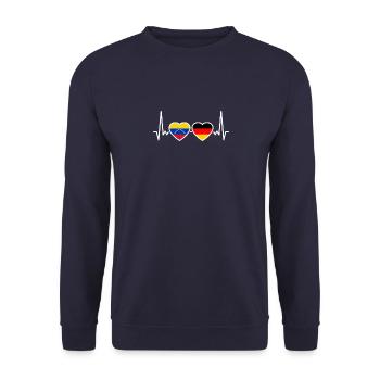 Venezuela Germany Flag Venezuelans - Unisex Sweatshirt - navy - Front - Alina (178cm) & Michal (187cm)