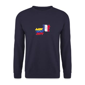 Venezuela France Flag French Venezuelans - Unisex Sweatshirt - navy - Front - Alina (178cm) & Michal (187cm)