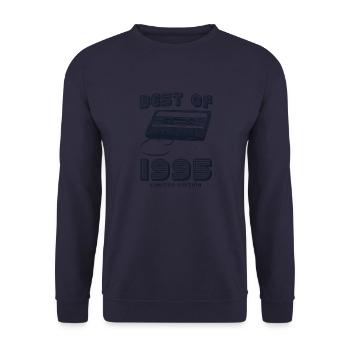 Retro 1995 Stil 30. Geburtstag Feier Design - Unisex Pullover - Navy - Vorne - Alina (178cm) & Michal (187cm)