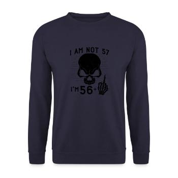 J’ai 56 ans et majeur - 57e anniversaire - Sweat-shirt Unisexe - marine - Devant - Alina (178cm) & Michal (187cm)