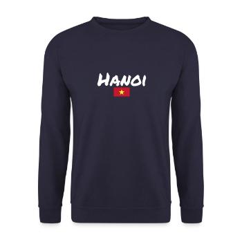 Hanoi Vietnam Vietnamesische Flagge Vietnamese - Unisex Pullover - Navy - Vorne - Alina (178cm) & Michal (187cm)