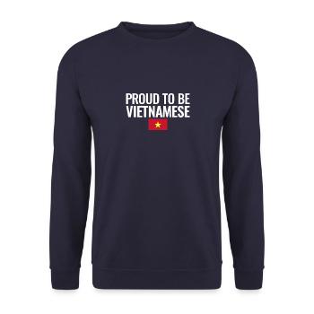 Proud To Be Vietnamese Vietnam Flag - Unisex Sweatshirt - navy - Front - Alina (178cm) & Michal (187cm)