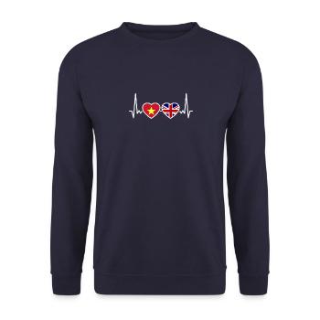 Vietnam UK Herzschlag Flagge Brite Vietnamese - Unisex Pullover - Navy - Vorne - Alina (178cm) & Michal (187cm)
