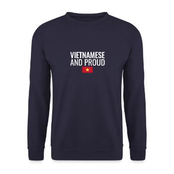 Vietnamese And Proud Vietnam Vietnamese Flag - Unisex Sweatshirt - navy - Front - Alina (178cm) & Michal (187cm)