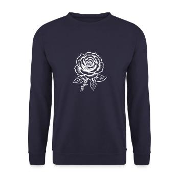 Fleur de rose - Sweat-shirt Unisexe - marine - Devant - Alina (178cm) & Michal (187cm)