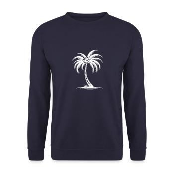 Palm Tree Icon - Unisex Sweatshirt - navy - Front - Alina (178cm) & Michal (187cm)