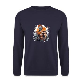Spartan Muscles Gladiator Gym - Unisex Sweatshirt - navy - Front - Alina (178cm) & Michal (187cm)