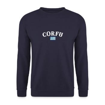 Corfou Grèce Drapeau grec Grec - Sweat-shirt Unisexe - marine - Devant - Alina (178cm) & Michal (187cm)