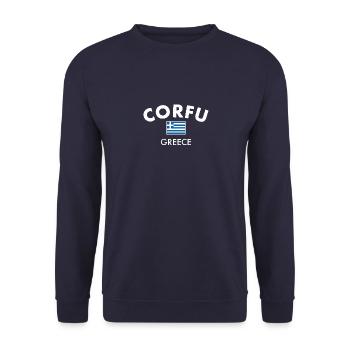 Corfu Greece Greek Flag Greek - Unisex Sweatshirt - navy - Front - Alina (178cm) & Michal (187cm)