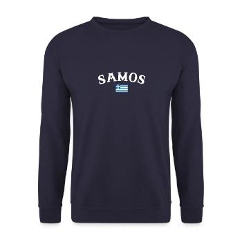 Samos Greece Greek Flag Greek - Unisex Sweatshirt - navy - Front - Alina (178cm) & Michal (187cm)