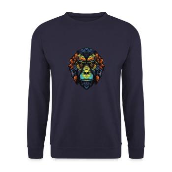 Tête de portrait de gorille - Sweat-shirt Unisexe - marine - Devant - Alina (178cm) & Michal (187cm)