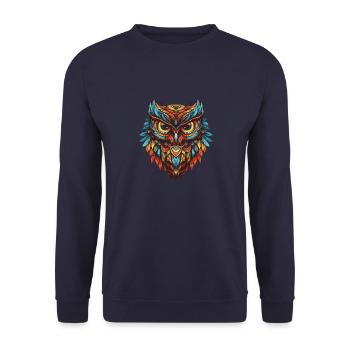 hibou portrait tête - Sweat-shirt Unisexe - marine - Devant - Alina (178cm) & Michal (187cm)