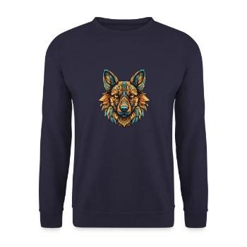 German Shepherd Dog Portrait Head - Unisex Sweatshirt - navy - Front - Alina (178cm) & Michal (187cm)