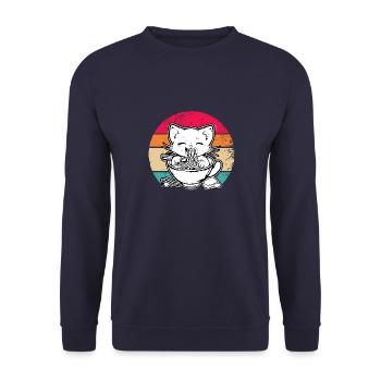 Anime Ramen Nourriture Drôle Cadeau Design - Sweat-shirt Unisexe - marine - Devant - Alina (178cm) & Michal (187cm)
